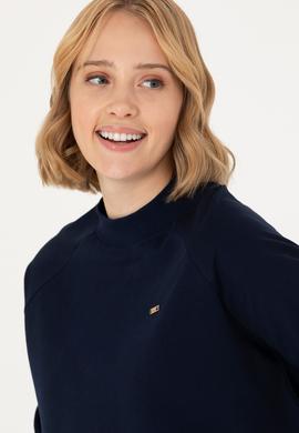 Kadın Lacivert Bisiklet Yaka Sweatshirt - 50276027005