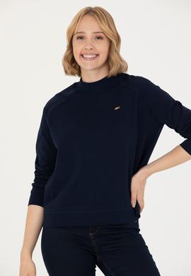 Kadın Lacivert Bisiklet Yaka Sweatshirt - 50276027005