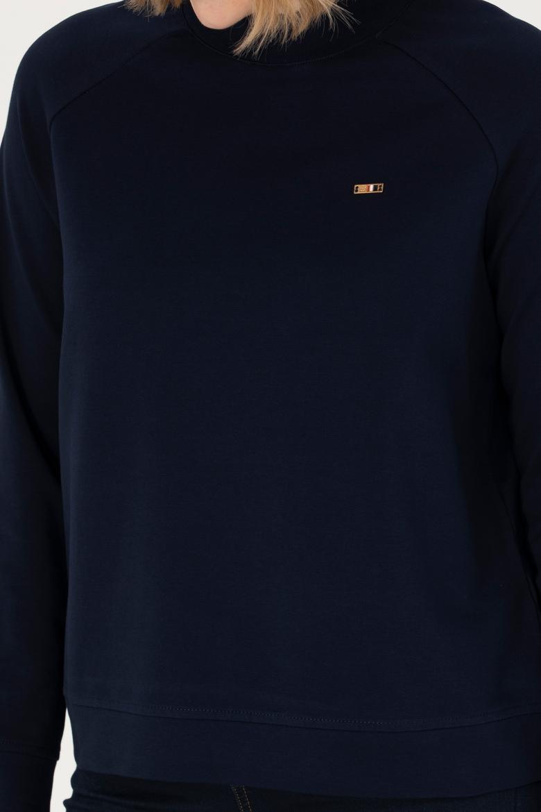 Kadın Lacivert Bisiklet Yaka Sweatshirt - 50276027005