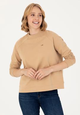 Kadın Kum Bisiklet Yaka Sweatshirt - 50276027045