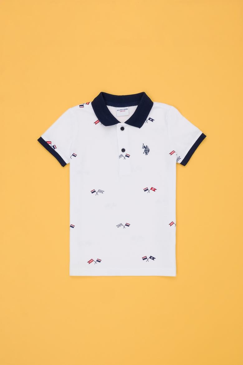 Erkek Çocuk Beyaz Polo Yaka Tişört