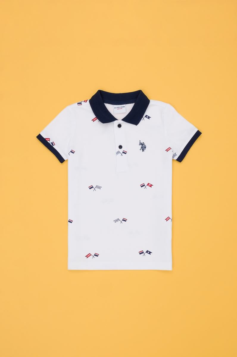 Erkek Çocuk Beyaz Polo Yaka Tişört