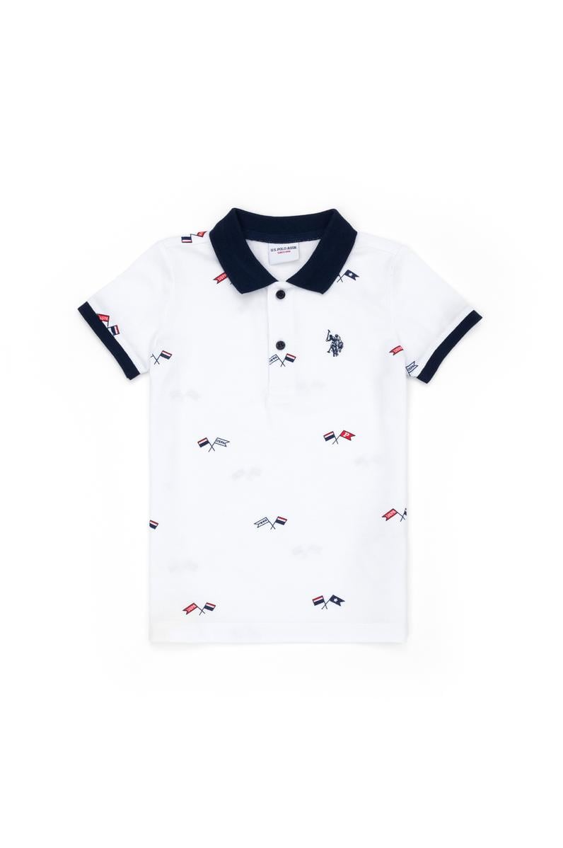 Erkek Çocuk Beyaz Polo Yaka Tişört