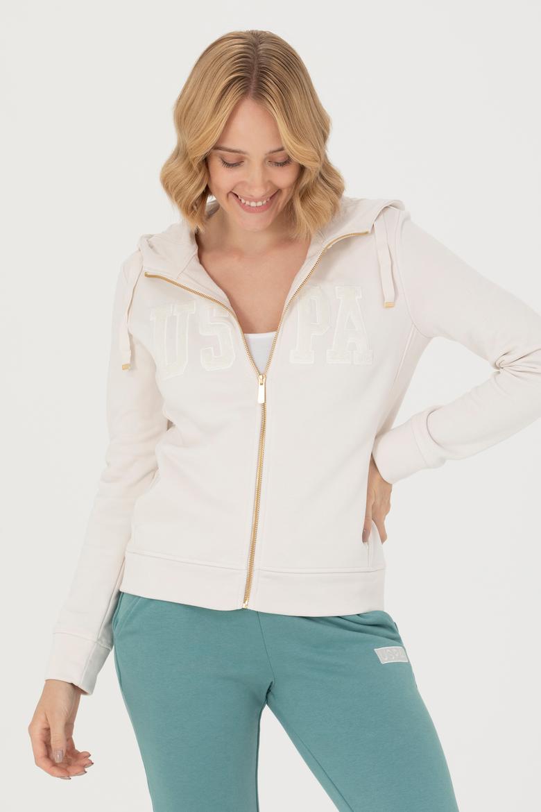 Kadın Taş Kapüşonlu Basic Sweatshirt - 50272060036