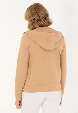 Kadın Kum Kapüşonlu Basic Sweatshirt - 50272060058