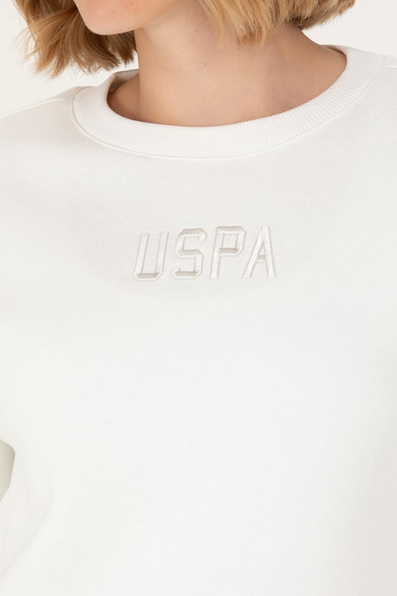 Kadın Ekru Bisiklet Yaka Sweatshirt - 50275927031