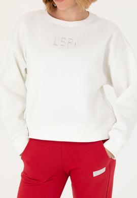 Kadın Ekru Bisiklet Yaka Sweatshirt - 50275927031