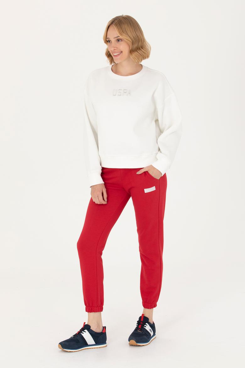 Kadın Ekru Bisiklet Yaka Sweatshirt - 50275927031