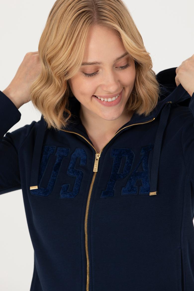 Kadın Lacivert Kapüşonlu Basic Sweatshirt - 50272060009