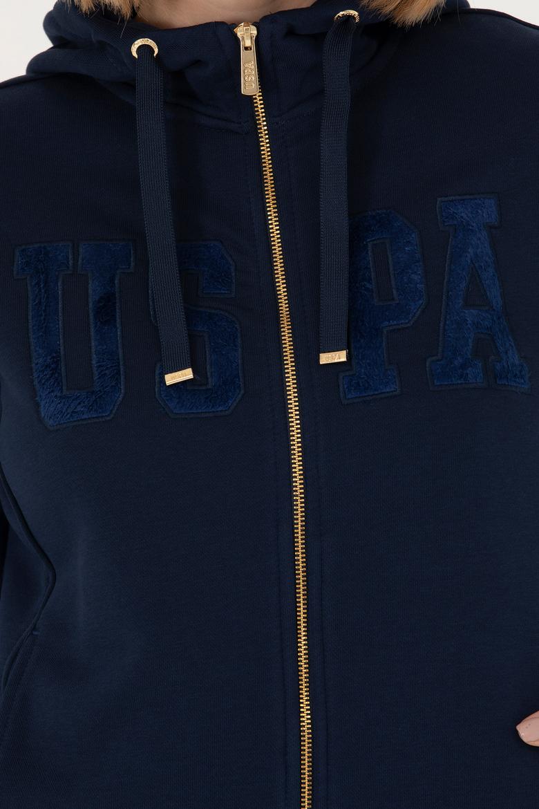 Kadın Lacivert Kapüşonlu Basic Sweatshirt - 50272060009