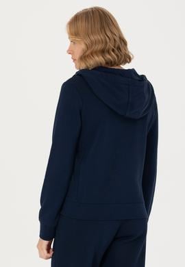 Kadın Lacivert Kapüşonlu Basic Sweatshirt - 50272060009