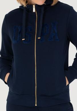 Kadın Lacivert Kapüşonlu Basic Sweatshirt - 50272060009