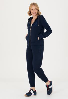 Kadın Lacivert Kapüşonlu Basic Sweatshirt - 50272060009