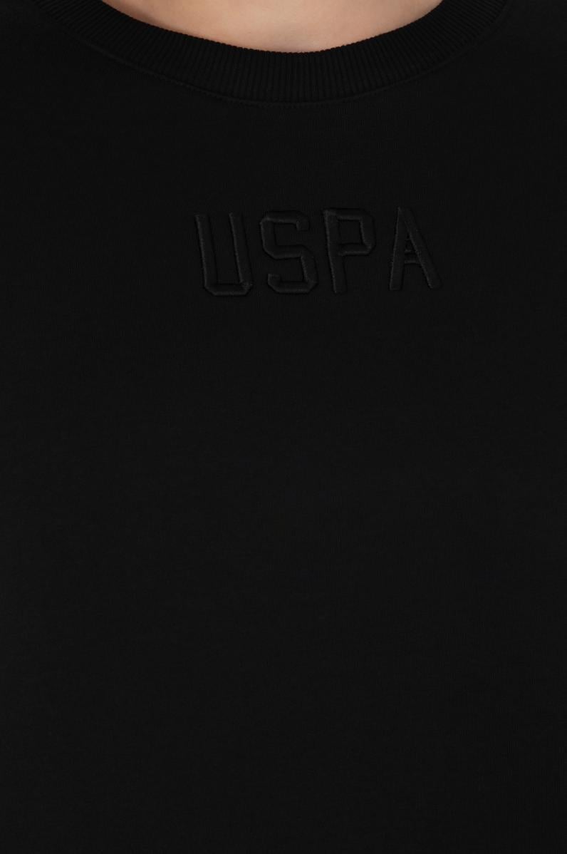 Kadın Siyah Bisiklet Yaka Sweatshirt