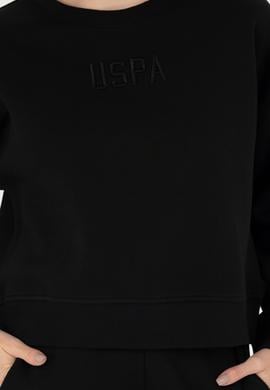 Kadın Siyah Bisiklet Yaka Sweatshirt - 50275927004