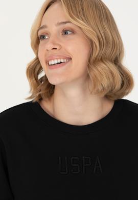 Kadın Siyah Bisiklet Yaka Sweatshirt - 50275927004