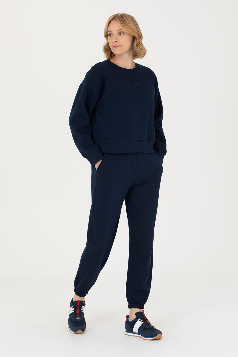 Kadın Lacivert Bisiklet Yaka Sweatshirt - 50275927012