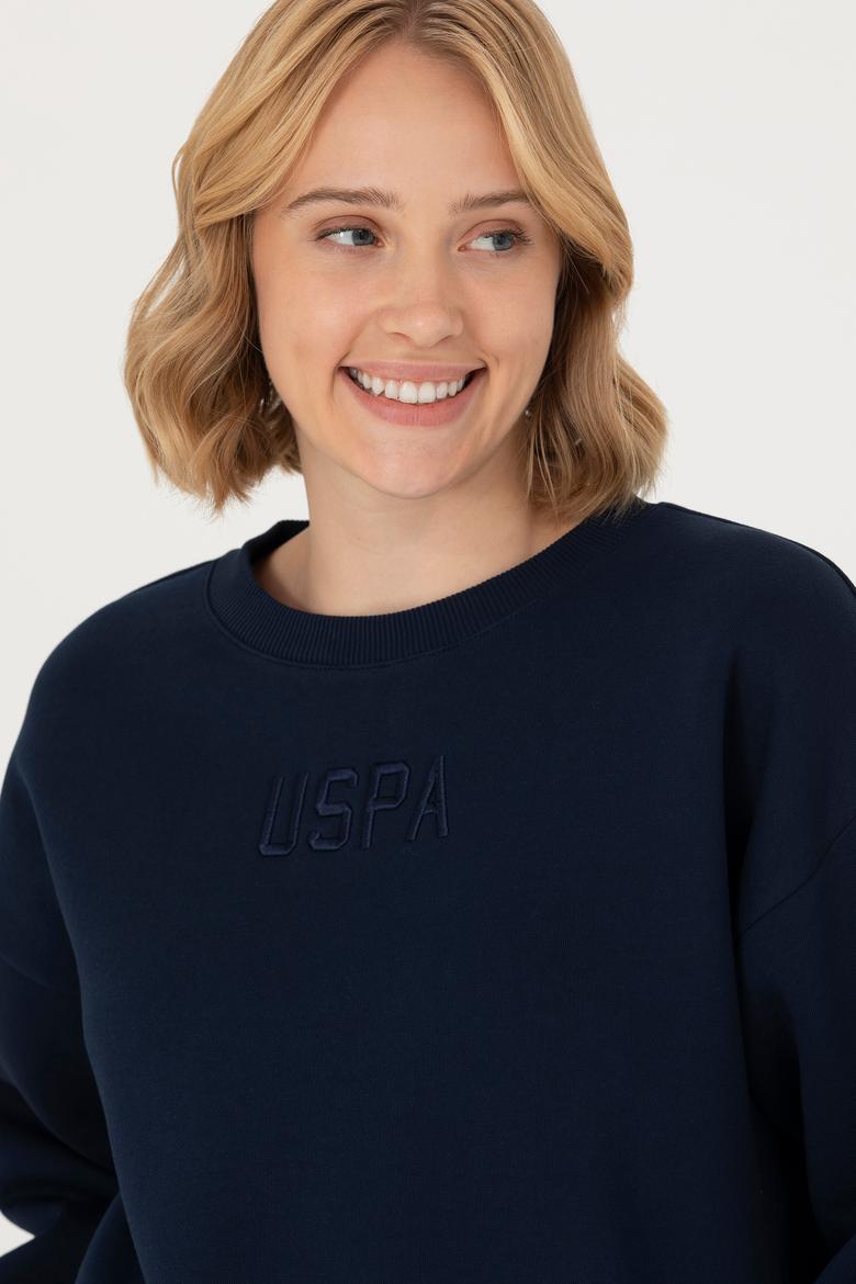 Kadın Lacivert Bisiklet Yaka Sweatshirt - 50275927012