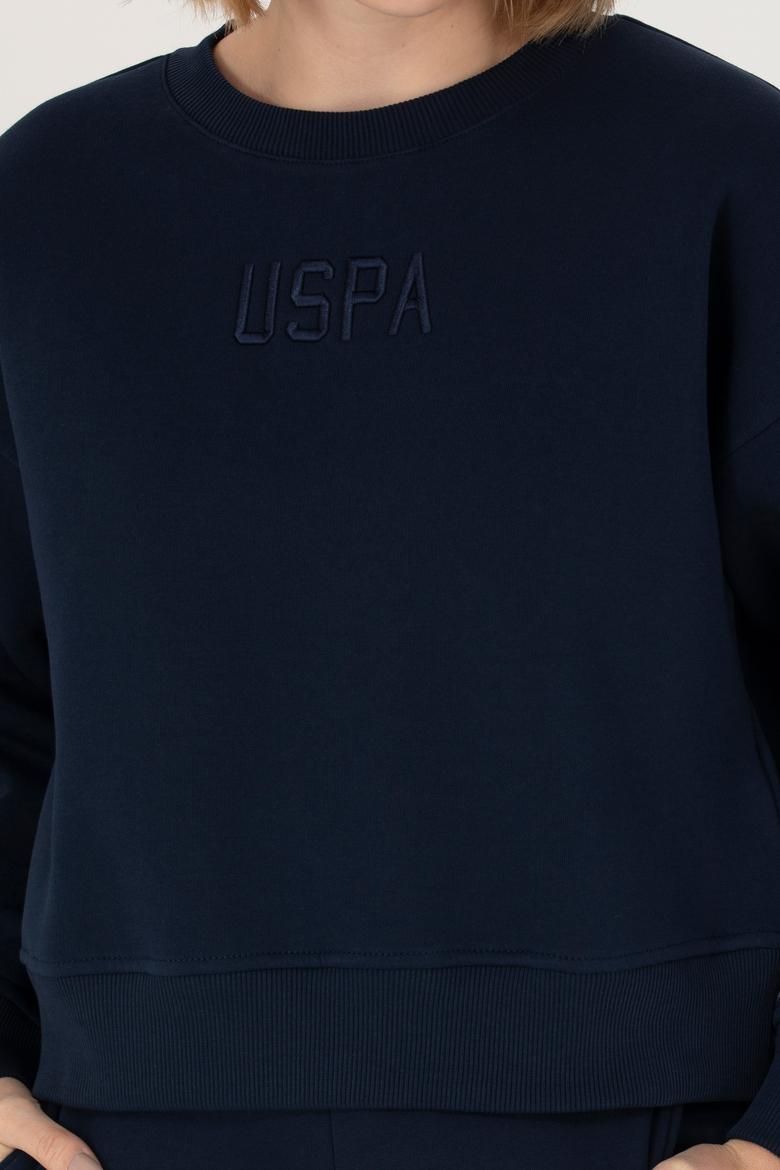 Kadın Lacivert Bisiklet Yaka Sweatshirt - 50275927012