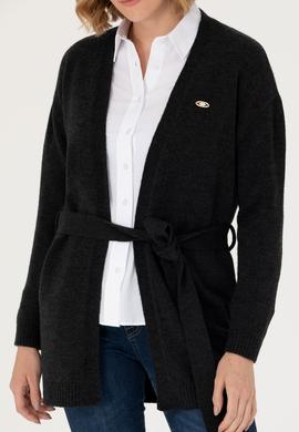 Kadın Siyah Triko Hırka - 50276237017