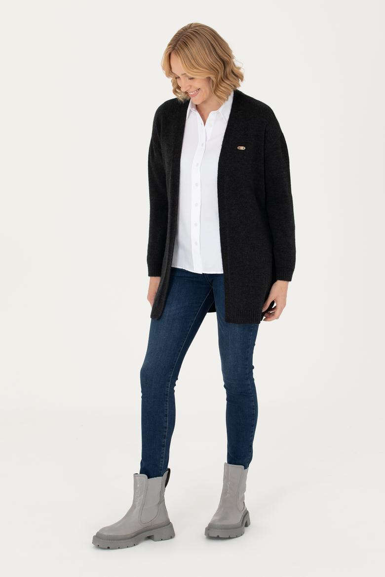 Kadın Siyah Triko Hırka - 50276237017