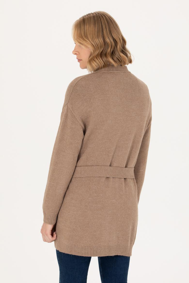 Kadın Kum Melanj Triko Hırka - 50276237029