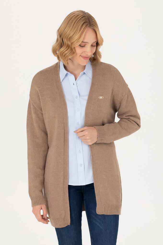 Kadın Kum Melanj Triko Hırka