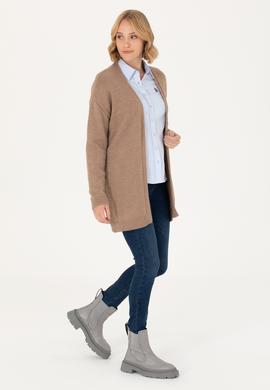 Kadın Kum Melanj Triko Hırka - 50276237029