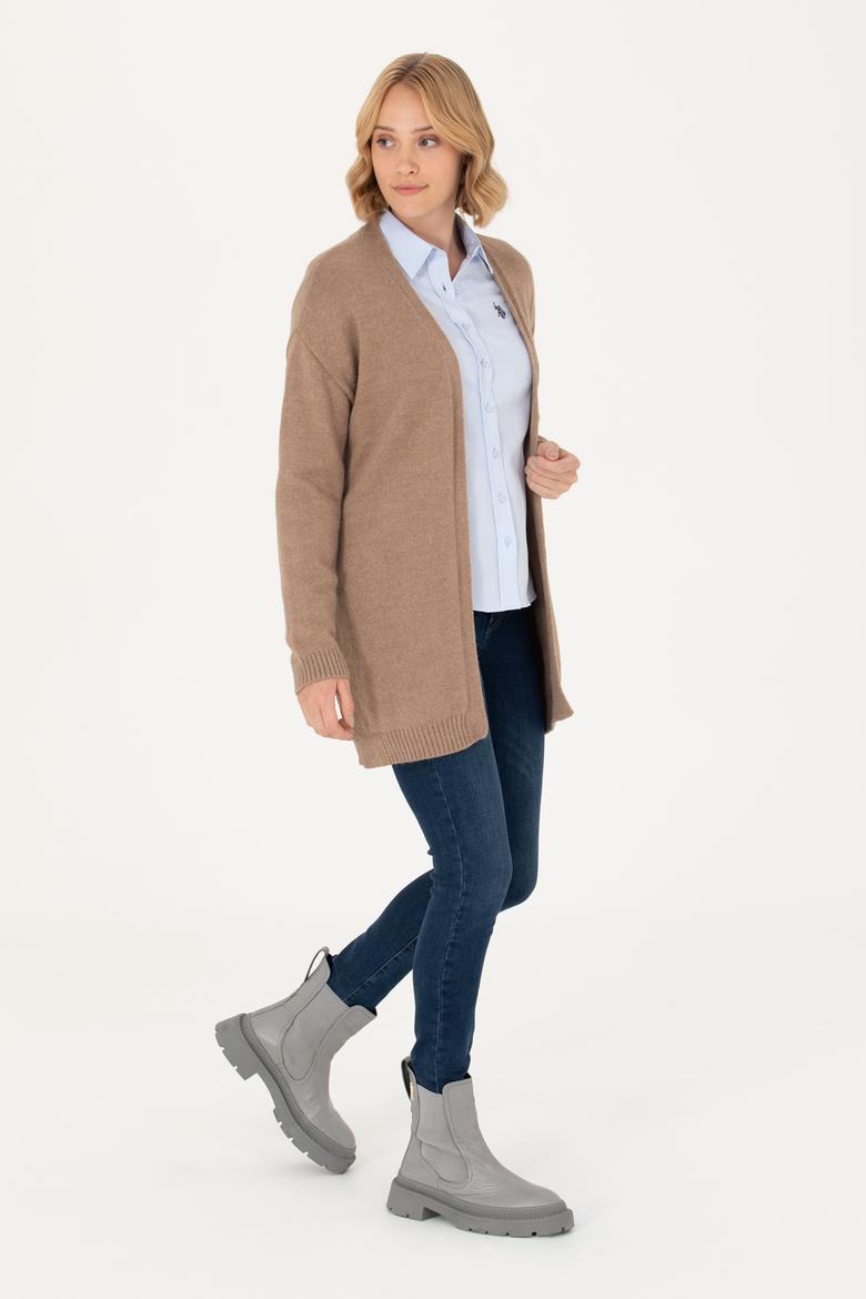 Kadın Kum Melanj Triko Hırka - 50276237029