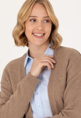 Kadın Kum Melanj Triko Hırka - 50276237029