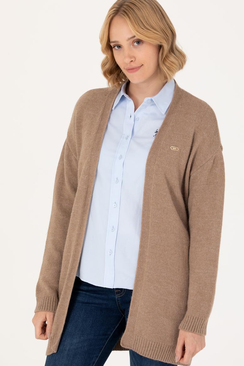 Kadın Kum Melanj Triko Hırka - 50276237029