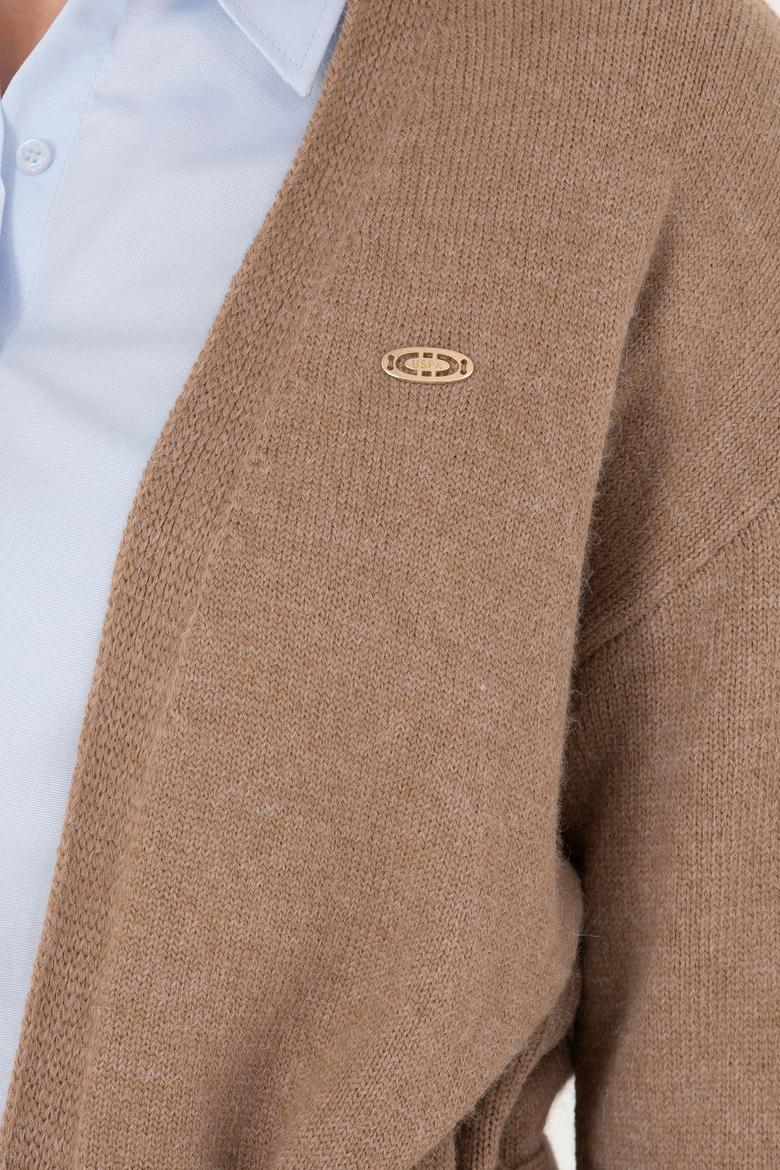 Kadın Kum Melanj Triko Hırka - 50276237029