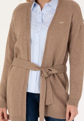 Kadın Kum Melanj Triko Hırka - 50276237029