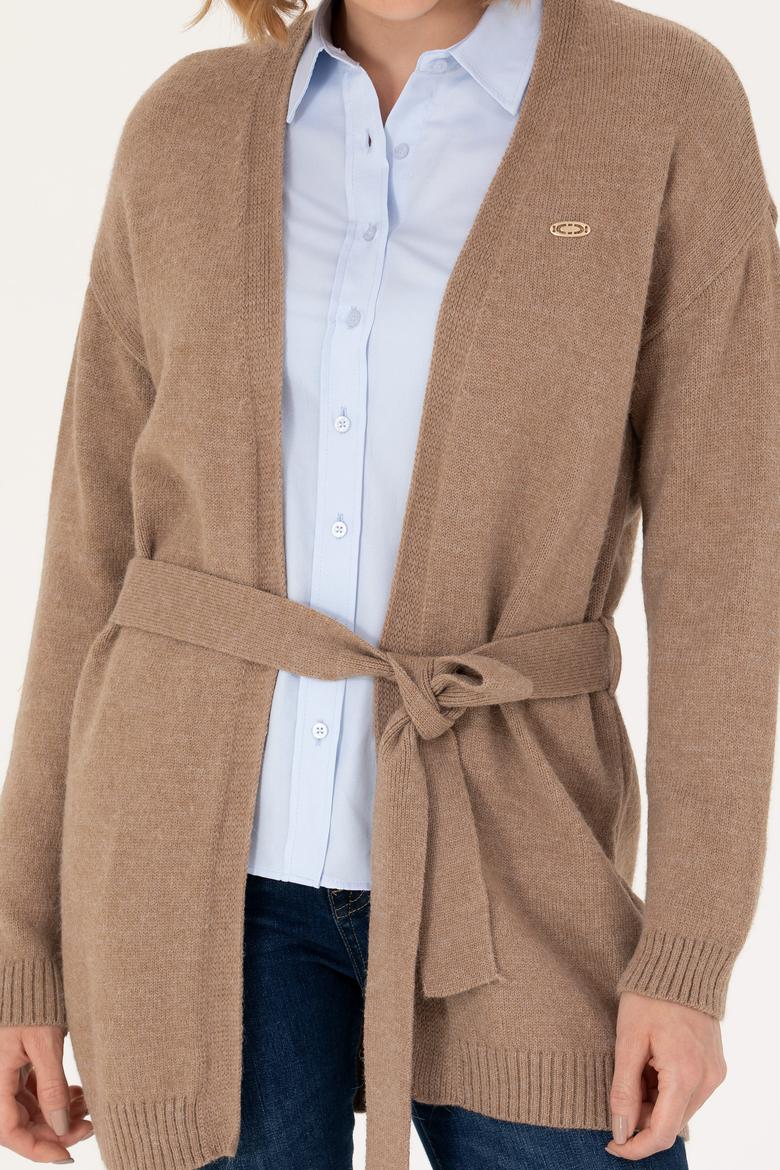 Kadın Kum Melanj Triko Hırka - 50276237029