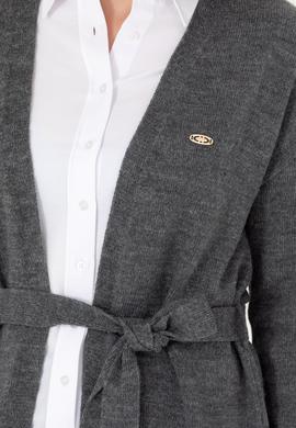 Kadın Gri Melanj Triko Hırka - 50276237025