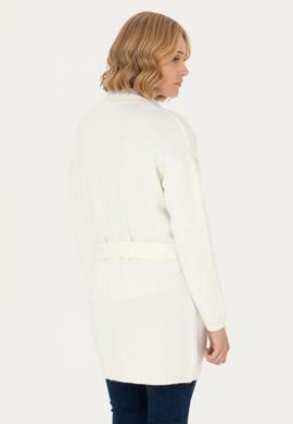 Kadın Krem Melanj Triko Hırka - 50276237037