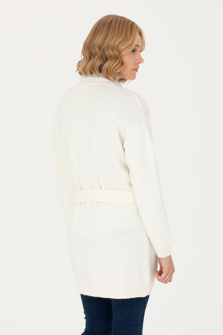 Kadın Krem Melanj Triko Hırka - 50276237037