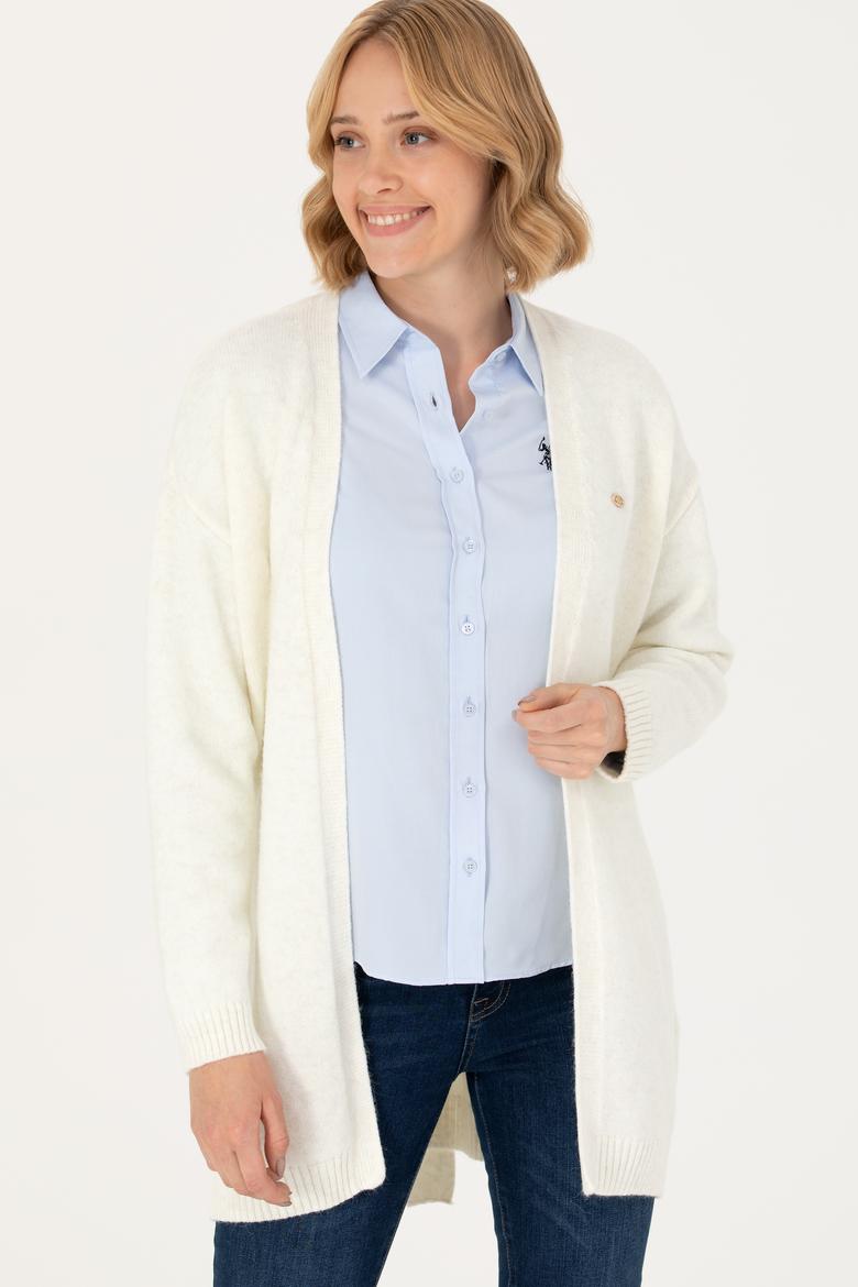 Kadın Krem Melanj Triko Hırka - 50276237037