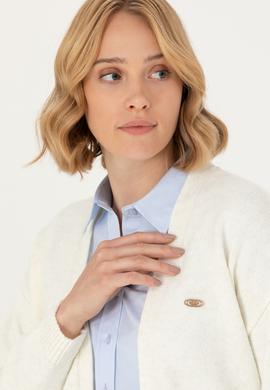 Kadın Krem Melanj Triko Hırka - 50276237037