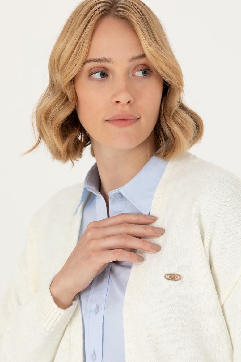 Kadın Krem Melanj Triko Hırka - 50276237037