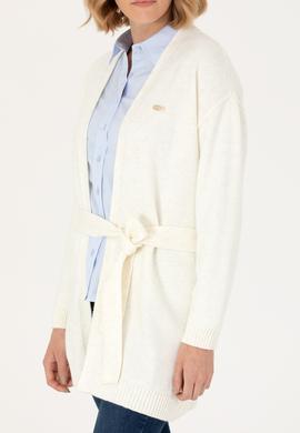 Kadın Krem Melanj Triko Hırka - 50276237037