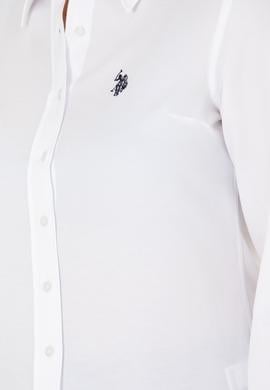 Kadın Beyaz Uzun Kollu Basic Gömlek - 50277630002