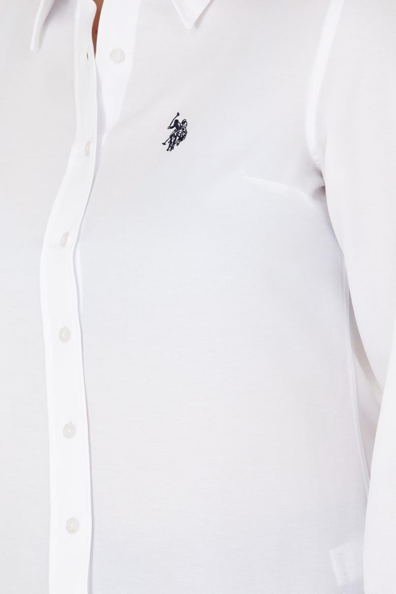 Kadın Beyaz Uzun Kollu Basic Gömlek - 50277630002