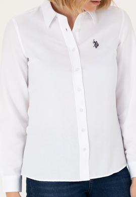 Kadın Beyaz Uzun Kollu Basic Gömlek - 50277630002