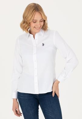 Kadın Beyaz Uzun Kollu Basic Gömlek - 50277630002
