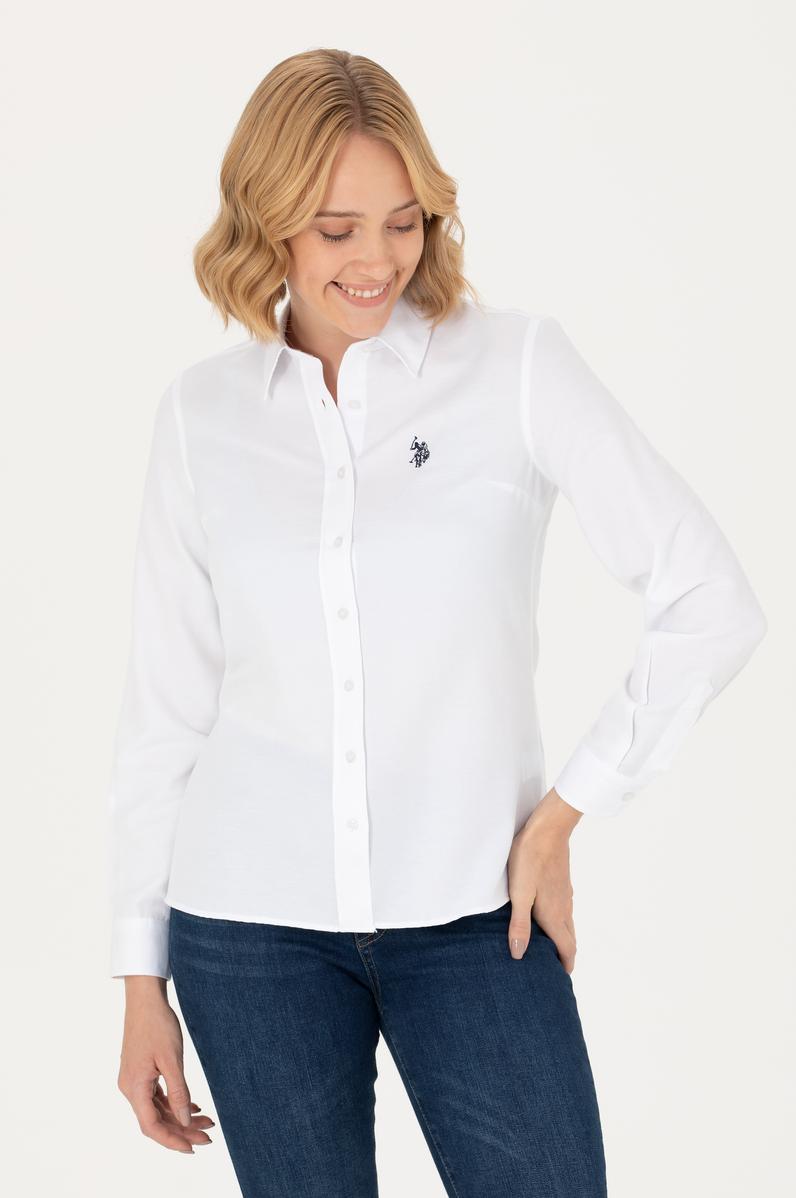 Kadın Beyaz Uzun Kollu Basic Gömlek