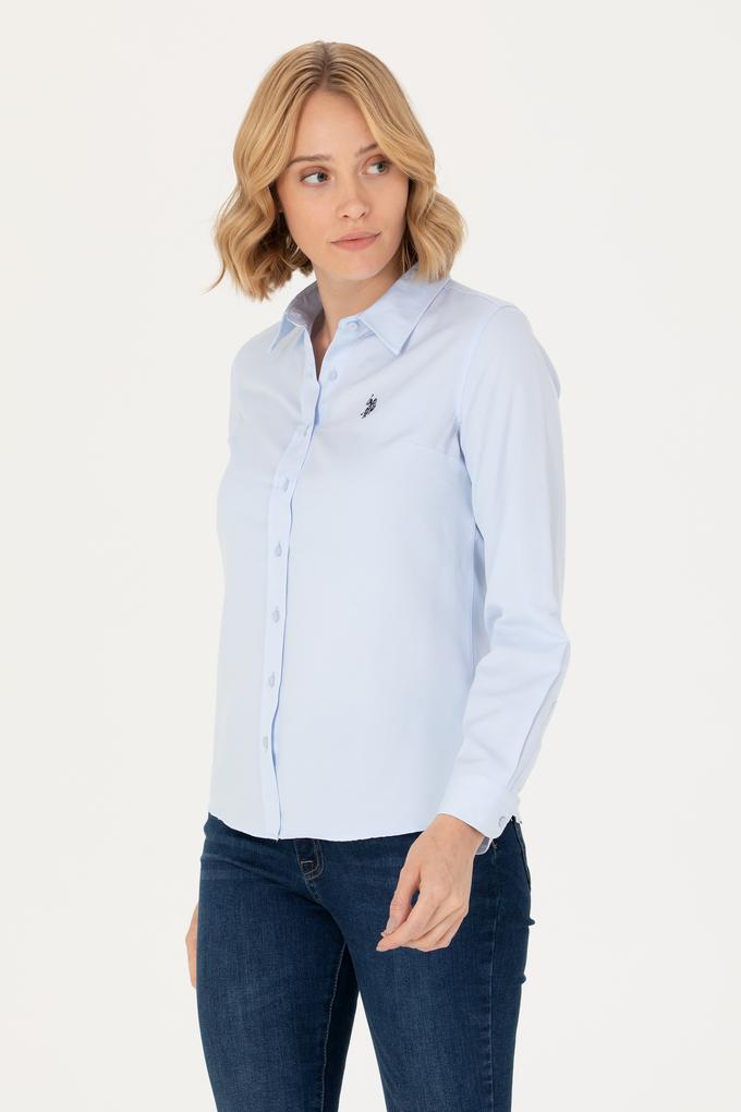 Kadın Açık Mavi Uzun Kollu Basic Gömlek