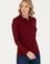 Kadın Bordo Basic Polo Yaka Sweatshirt