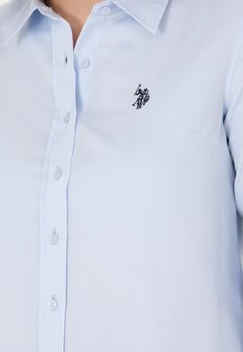 Kadın Açık Mavi Uzun Kollu Basic Gömlek - 50277630012