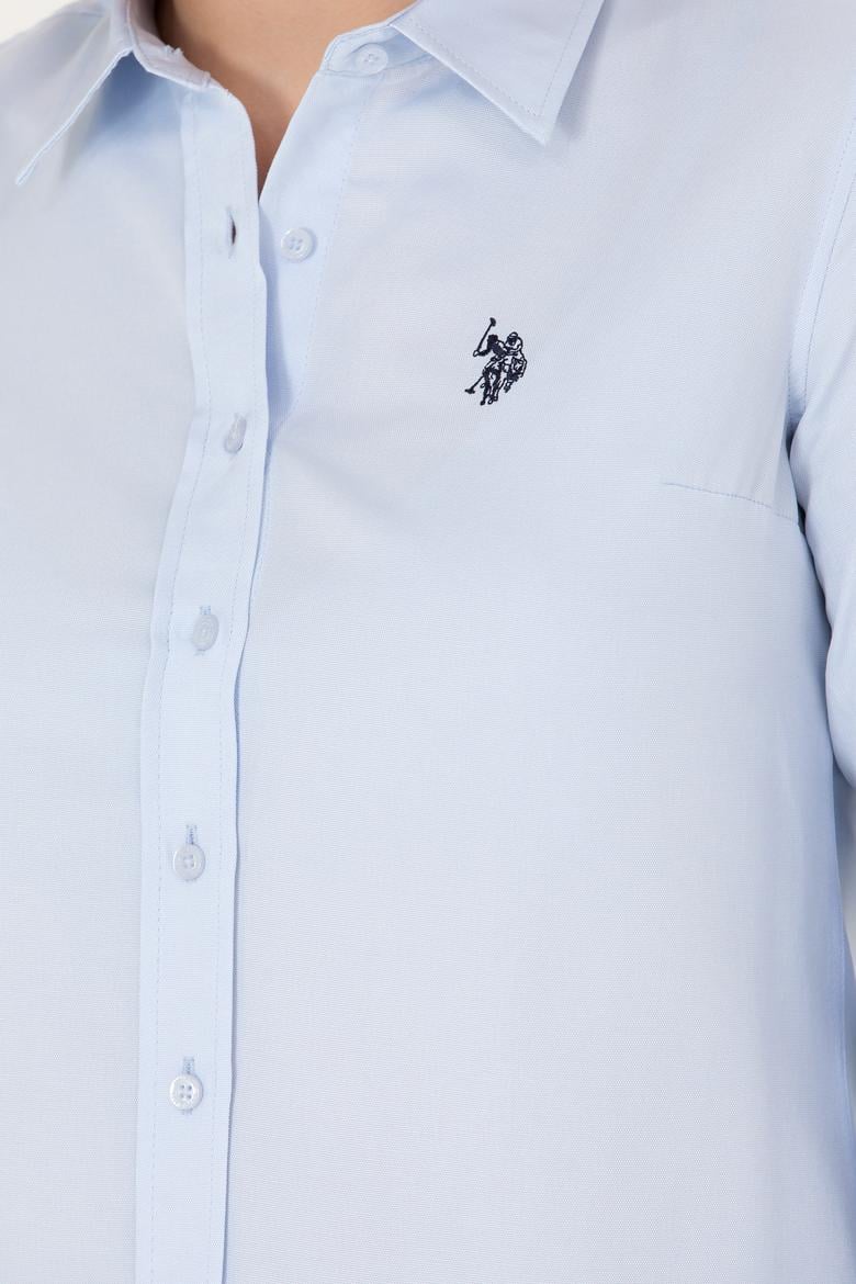 Kadın Açık Mavi Uzun Kollu Basic Gömlek - 50277630012